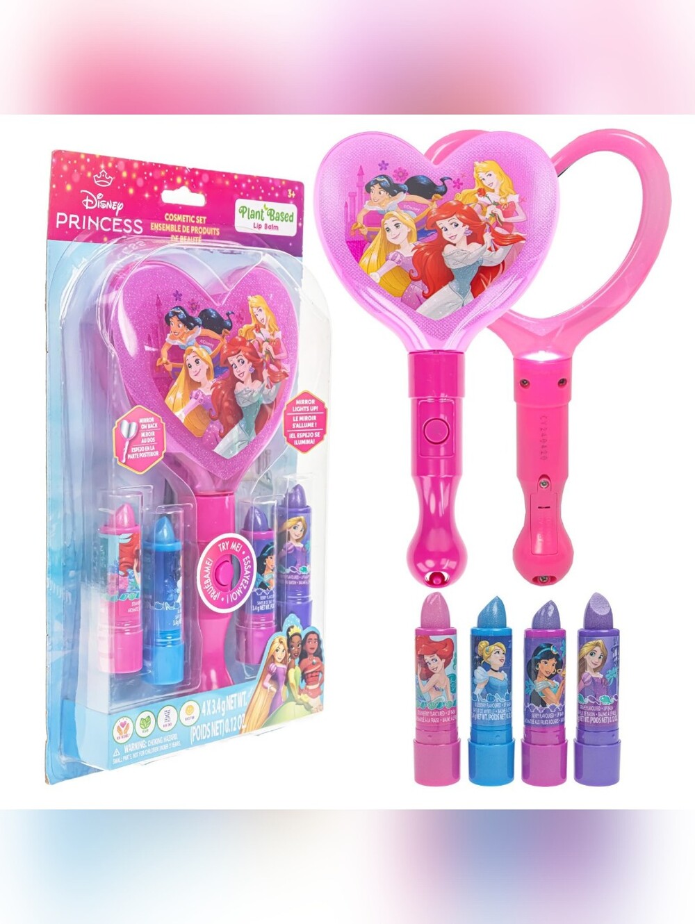 Hello Kitty, Disney Princess, Or LOL Cosmetic Set Light-Up Mirror Lip Balms - Picture 4 of 8